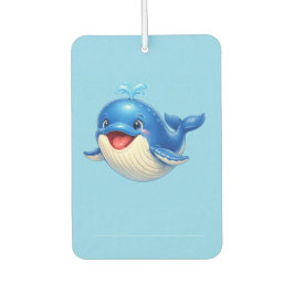 かわいい大きな目のクジラのイラスト カーエアーフレッシュナー