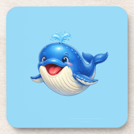 かわいい大きな目のクジラのイラスト コースター
