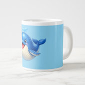 かわいい大きな目のクジラのイラスト ジャンボコーヒーマグカップ (正面右)