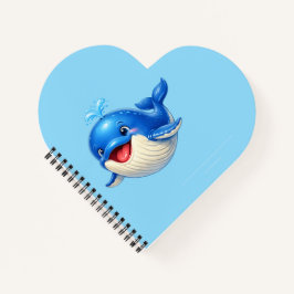 かわいい大きな目のクジラのイラスト ノートブック