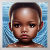 かわいい大きな目の女の子の男の子トドラーズモダンアート6 ポスター (正面)