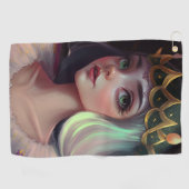 かわいい大きな目の女王 ゴルフタオル (横)