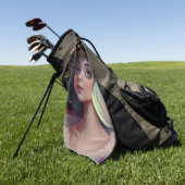 かわいい大きな目の女王 ゴルフタオル (グリーン)