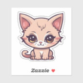 かわいい大きな目の子猫の防水 シール (シート)