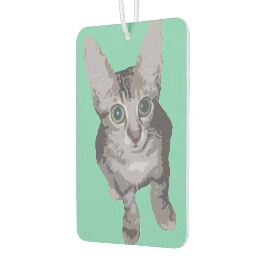 かわいい大きな目の猫 カーエアーフレッシュナー (左)