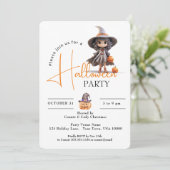 かわいい大きな目の魔女、ハローウィンパーティ 招待状 (スタンド正面)