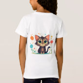 かわいい大きな目をしたサバトラの子猫 Tシャツ (裏面)