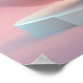 かわいい大きな目をしたフワフワの白猫 ポスター (角)