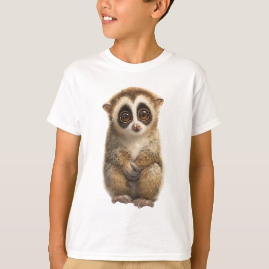かわいい大きな目をしたヨウトウモモンガの子供服 Tシャツ (正面)