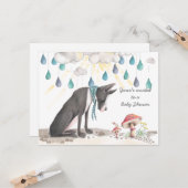 かわいい大きな赤ちゃんとマウスの赤ちゃんシャワーの招待 カード (正面/裏面インサイチュ)