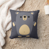かわいい大きな青い漫画のクマ枕 クッション (ブランケット)