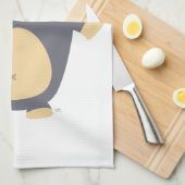 かわいい大きな青い漫画クマのキッチンタオル キッチンタオル (四つ折り)