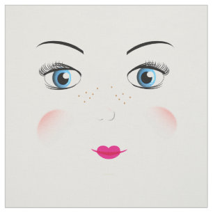 かわいい大きな青い目のラグドールの顔 ファブリック