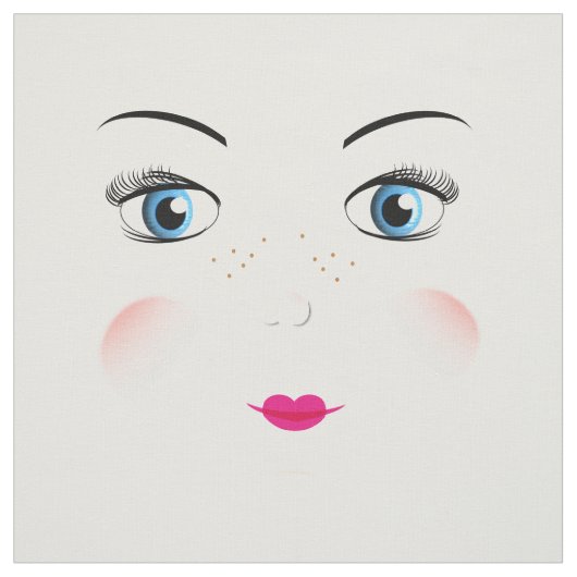 かわいい大きな青い目のラグドールの顔 ファブリック (見本)