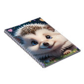 かわいい大きな青い目をしたハリネズミ ノートブック (右側)