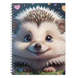 かわいい大きな青い目をしたハリネズミ ノートブック