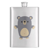 かわいい大きな青の漫画クマクラシックフラスコ フラスク (正面)