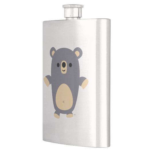 かわいい大きな青の漫画クマクラシックフラスコ フラスク (左)