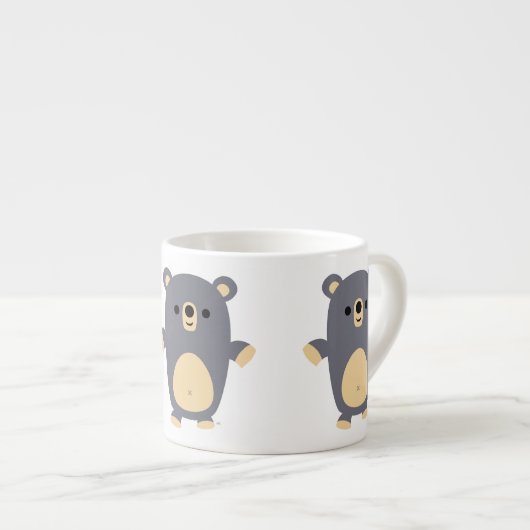 かわいい大きな青の漫画クマEspressoマグカップ エスプレッソカップ (正面右)