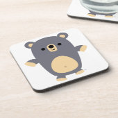 かわいい大きな青マンガのクマのコースターセット コースター (左側)