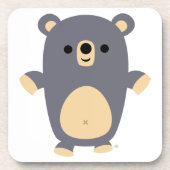 かわいい大きな青マンガのクマのコースターセット コースター (正面)