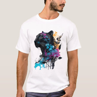 かわいい大きな黒猫 Tシャツ