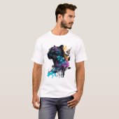 かわいい大きな黒猫 Tシャツ (正面フル)