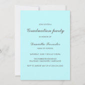 かわいい大学院の書道3枚、青 招待状 (裏面)