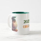 かわいい大学院フクロウパーソナライズされたル ツートーンマグカップ (正面左)