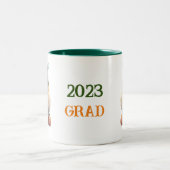 かわいい大学院フクロウパーソナライズされたル ツートーンマグカップ (中央)