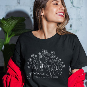 かわいい大学院生野花モダンレトロ Tシャツ