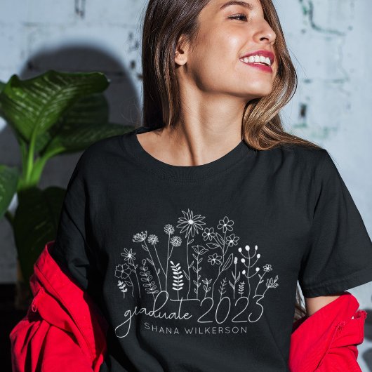 かわいい大学院生野花モダンレトロ Tシャツ