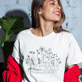 かわいい大学院生野花モダンレトロ Tシャツ