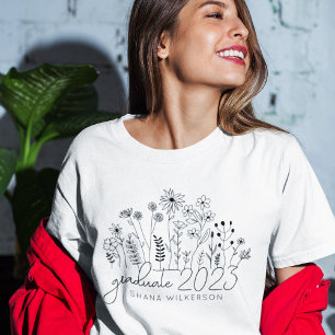 かわいい大学院生野花モダンレトロ Tシャツ