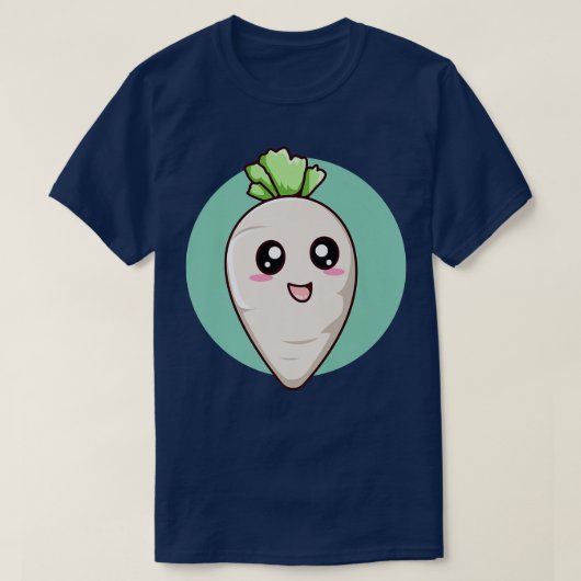 かわいい大根野菜サラダビーガンベジタリアン Tシャツ (デザイン正面)