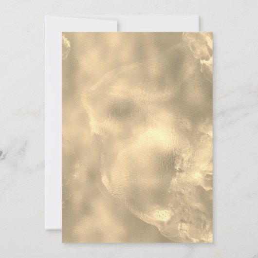 かわいい大理石アート金ゴールドフェイクグリッタークリスマス 招待状 (裏面)