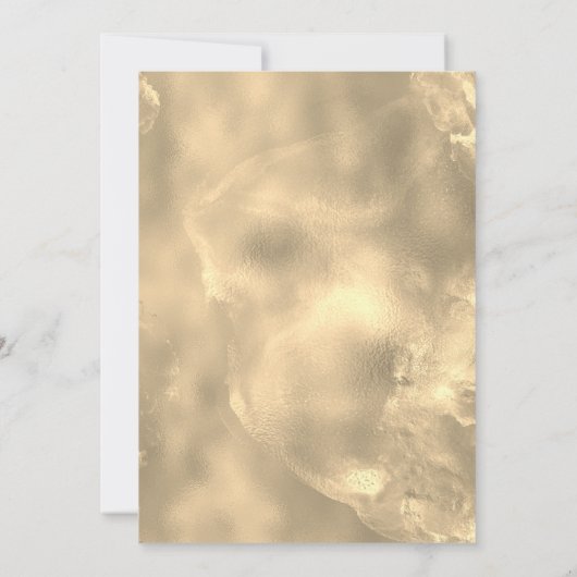 かわいい大理石アート金ゴールドフェイクグリッターモノグラム 招待状 (裏面)
