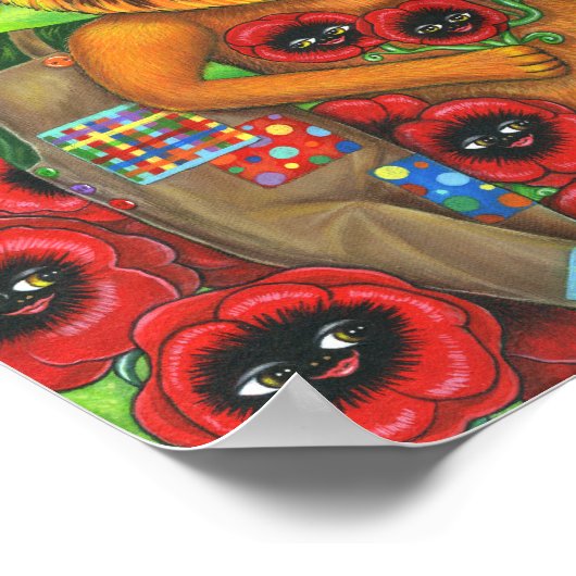 かわいい大目の女の子の人形&友人 ポスター (角)