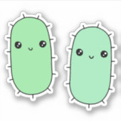 かわいい大腸菌 – かわいい微生物漫画 シール (正面)