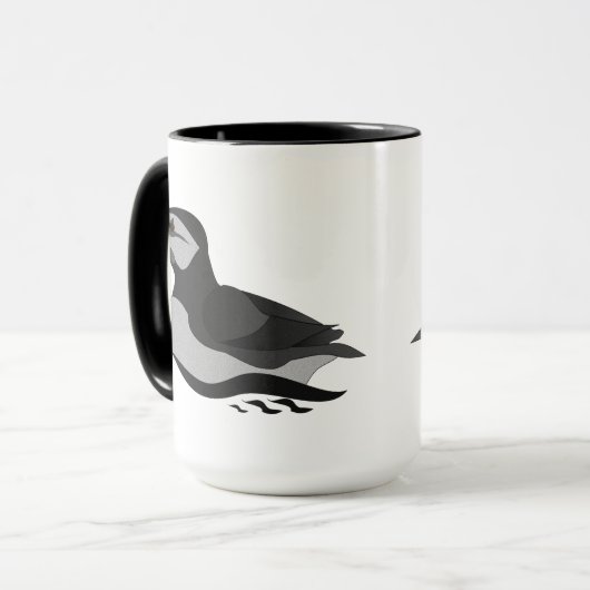 かわいい大西洋のパフィン水泳漫画 マグカップ (正面左)