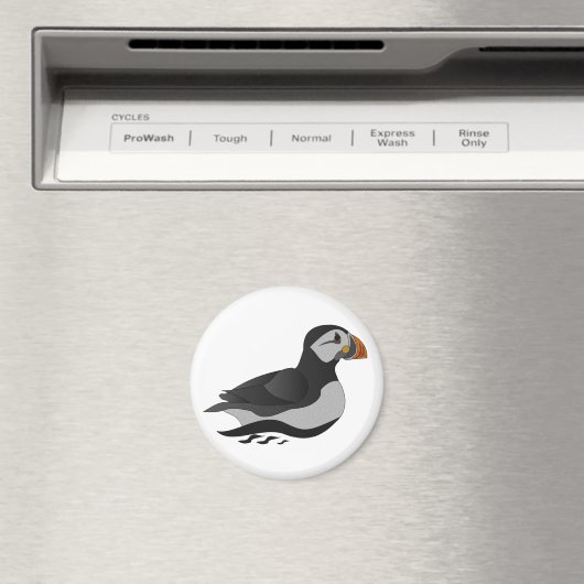 かわいい大西洋のパフィン水泳漫画 マグネット (インサイチュ (食洗機))