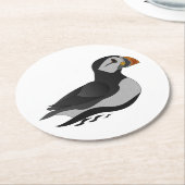 かわいい大西洋のパフィン水泳漫画 ラウンドペーパーコースター (アングル)