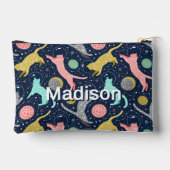 かわいい天上の神秘的な宇宙パーソナライズされた猫 アクセサリーポーチ (裏面)