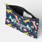 かわいい天上の神秘的な宇宙パーソナライズされた猫 アクセサリーポーチ (見開き)