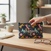 かわいい天上の神秘的な宇宙パーソナライズされた猫 アクセサリーポーチ