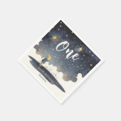 かわいい天体誕生日スターズウォーターカラーボーイ スタンダードカクテルナプキン (角)