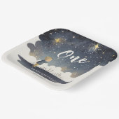 かわいい天体誕生日スターズウォーターカラーボーイ ペーパープレート (傾斜あり)