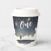 かわいい天体誕生日スターズウォーターカラーボーイ 紙コップ (裏面)