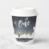 かわいい天体誕生日スターズウォーターカラーボーイ 紙コップ (正面)