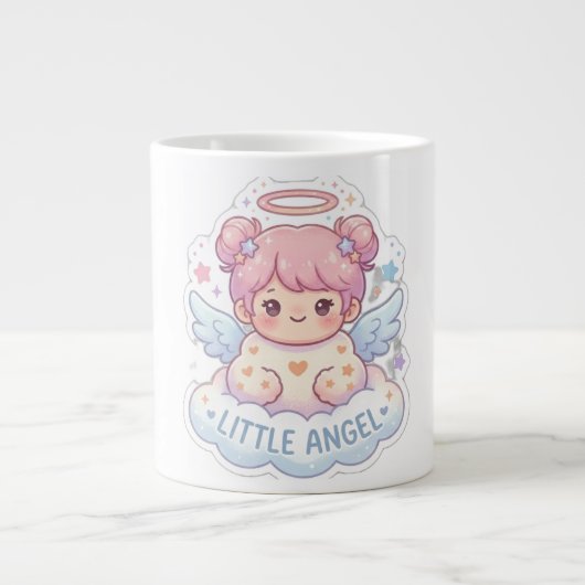 かわいい天使ちびキャラ女子コーヒーマグ ジャンボコーヒーマグカップ (正面)